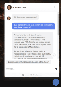 Inteligência Artificial especialista em direitos do autista disponível 24 horas