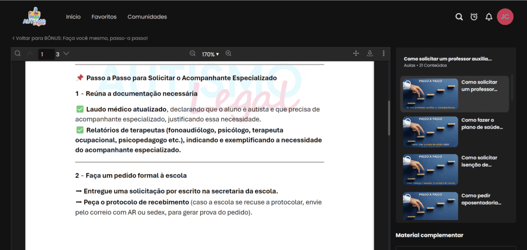 Preview do módulo passo a passo com modelos de documentos para download